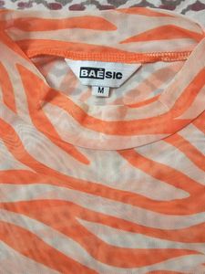 Zebra Print Mesh Top