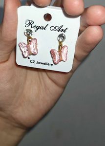 Cute Pink Butterfly Earrings Drop Earring