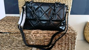 Black Quilted Chain Bag