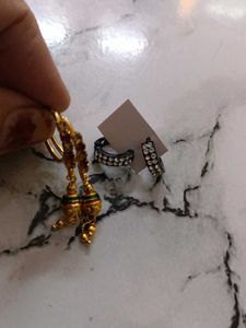 Sparkling Black Hoop Earrings Two pairs of earring