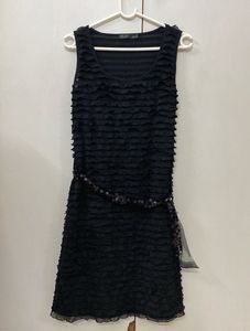 Black Ruffled Mini Dress