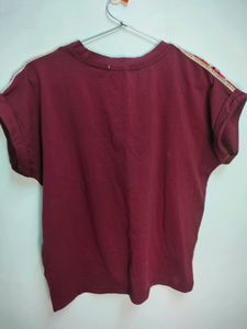 Maroon Crop Tshirt