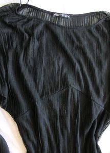 Zara Black Sheer Dress Without Corset Belt