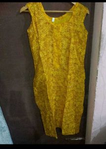 yellow kurta set new without tag
