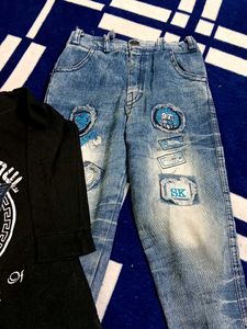 kids jeans tshirt set