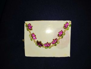 Kundan Stone Lotus Necklace