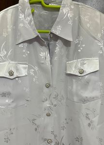 Pretty White Shirt / kurta Style Top For Men Women