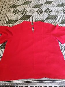 Red Top with Cutout neck and bell sleeves