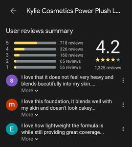 Kylie Cosmetics Power Plush Long wear Foundation
