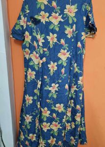 Blue Floral Midi-Maxi Dress