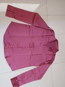 Elegant Pink Satin Shirt