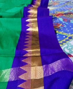 Green &amp; Purple Saree