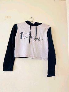Cute Graphic Crop Top Hoodie