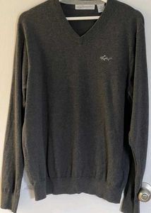 Gray V-Neck Sweater -Greg Norman.