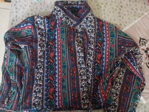 Vintage Patterned Button-Down Shirt