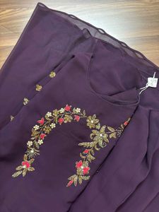 Plum Embroidered Indian Salwar Kameez