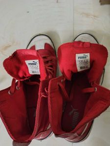Puma Red High-Top Sneakers