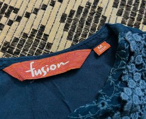 Elegant Teal Dress with Lace Detail