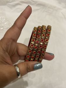 Red &amp; Gold Bangle Set