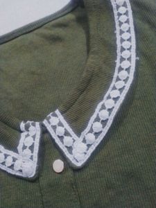 Cute korean Style Olive Green Blouse