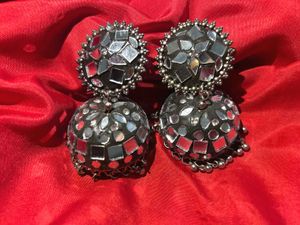 Mirror Jhumka Earrings