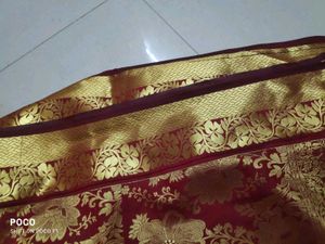Maroon &amp; Gold Work Benarasi Saree