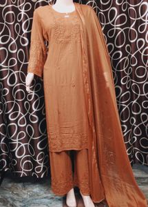 Chikankari Lakhnowi Rayon Kurti Set