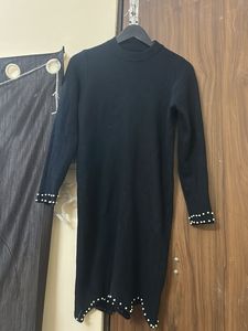 Black Knit Mini Dress