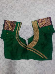 Green saree with blouse