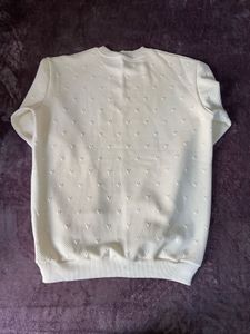 Love Detailed Cream Sweatshirt