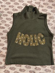 Olive Green Sleeveless Top