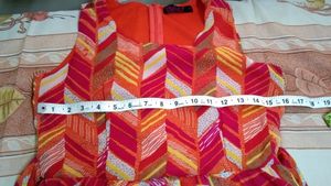 Orange Asymetric Maxi Dress