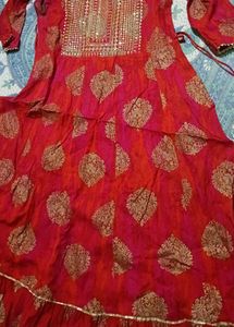Red Printed Kurta