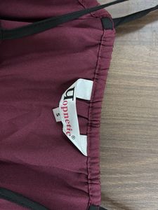 Chic Burgundy Peplum Top