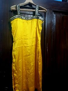 Haldi special Mustard Sleeveless Kurti