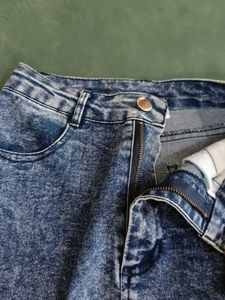 Acid Wash Denim Mini Skirt