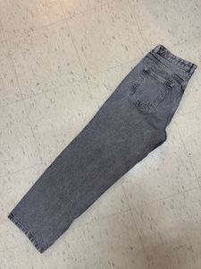 Gray Denim Straight Leg Jeans