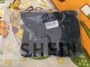 Shein Navy oversized Graphic Print Polo T-Shirt