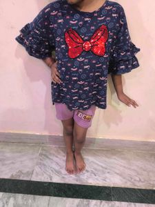 Blue Disney Minnie Mouse Top For Girls.