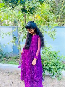Elegant Purple Anarkali Dress