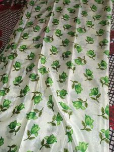 Green Floral Crape Saree