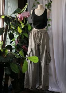 Imported Stradivarius Khaki Parachute Pants
