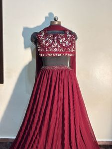 Elegant Maroon Embroidered Lehenga Choli