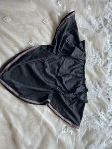 Black Off shoulder Ruffle Top