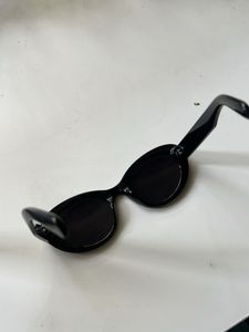 H&amp;M Black Oval Sunglasses With Gold Detailing