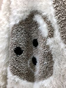 Imported women&#39;s V-neck fuzzy knit cardigan/sweate