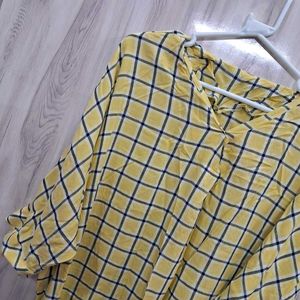 Checkered Yellow Boxy Top