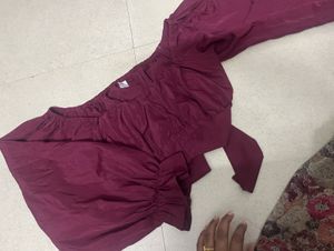 Rust Back Waist Tie Top