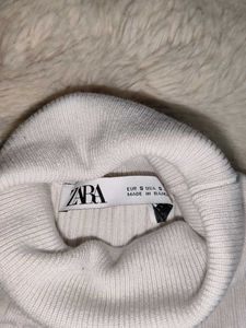 Zara White Knit Turtleneck Sweater