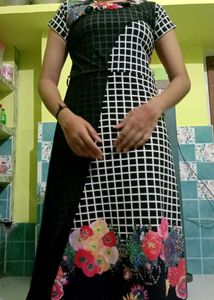 Black &amp; White Checked Dress
